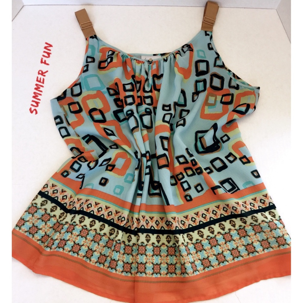 Lane Collection🌷Spaghetti strap lined top size 18